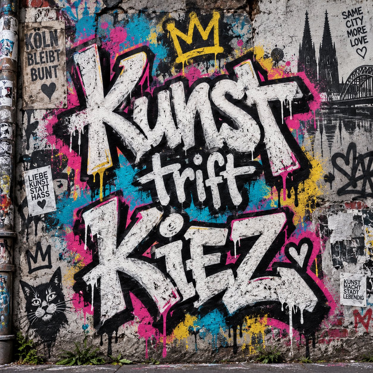 Graffiti mit dem Schriftzug Kunst trift Kiez